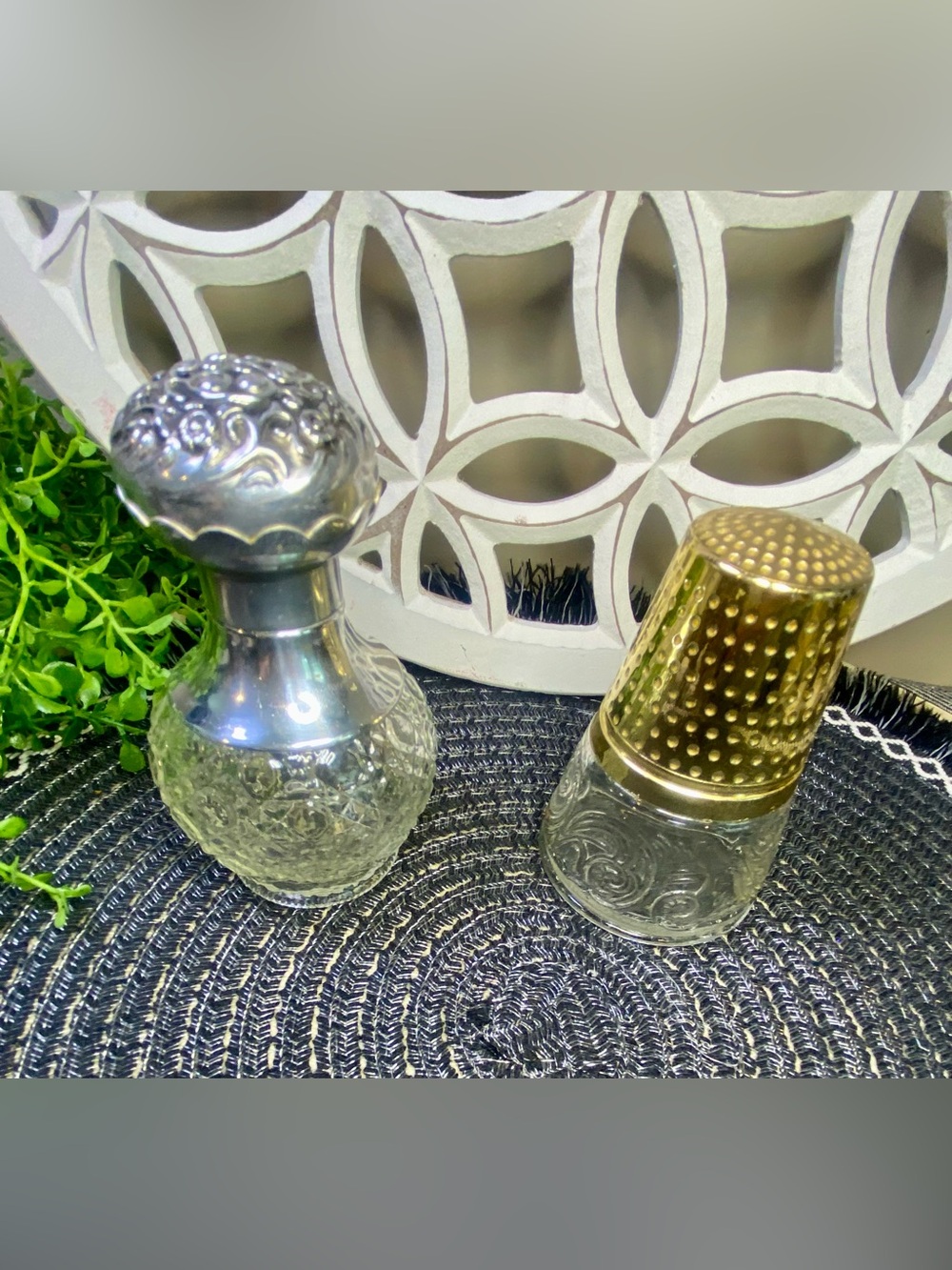 Vintage Avon Hana Gasa Cologne Mist& Golden Thimble Perfume Decant Empty Bottles